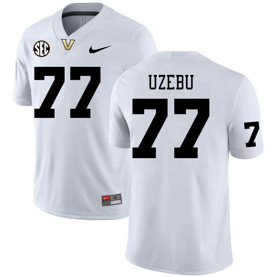 Vanderbilt Commodores #77 Junior Uzebu College Football Jerseys Sale Stitched-White